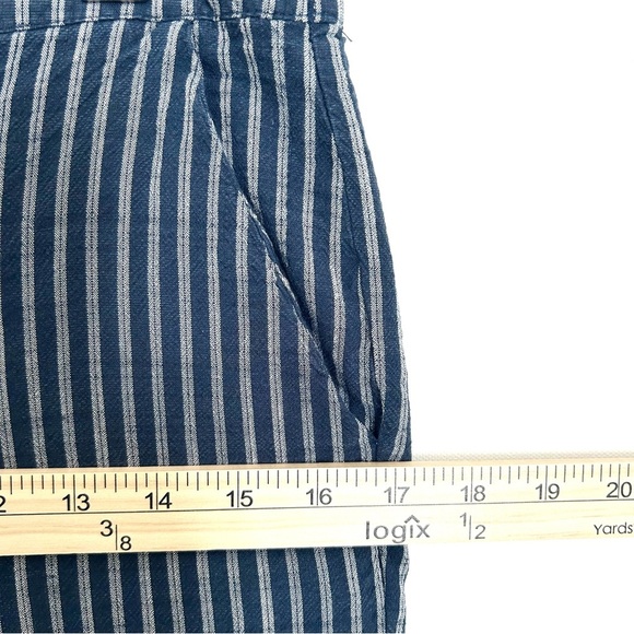 Marine Layer Allison Ankle Pant Stripe Trouser Euro Coastal Blue Size Medium - Picture 13 of 16